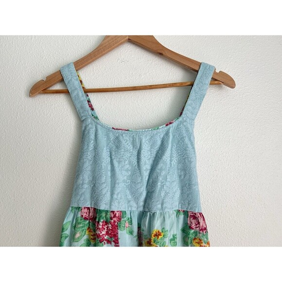 April Cornell Francesca Crochet Sundress Flowy Blue Boho Cottagcore Lagenlook XS - Picture 5 of 9
